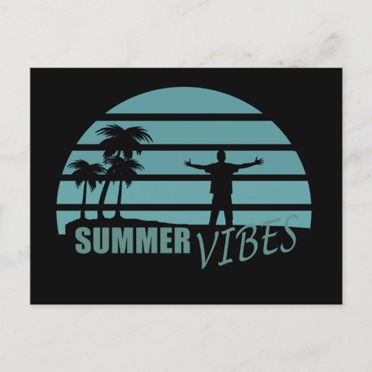 Summer Vibes Familievakantie Briefkaart (Voorkant)