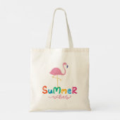 Summer Vibes Flamingo Vrouwen Tote Bag (Achterkant)