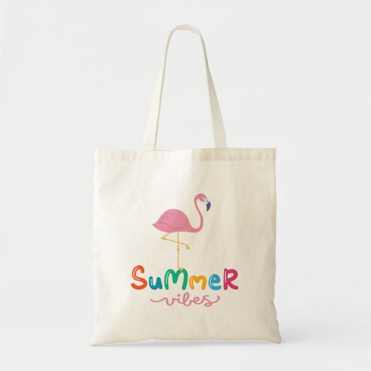 Summer Vibes Flamingo Vrouwen Tote Bag (Voorkant)