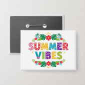 Summer Vibes Floral Design-54504 Hoodie Button (Voorkant / Achterkant)