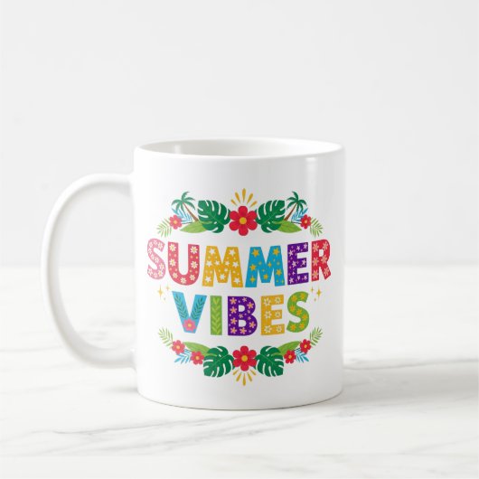 Summer Vibes Floral Design-54504 Hoodie Koffiemok (Links)
