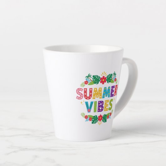 Summer Vibes Floral Design-54504 Hoodie Latte Mok (Rechterhoek)