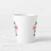 Summer Vibes Floral Design-54504 Hoodie Latte Mok (Voorkant)