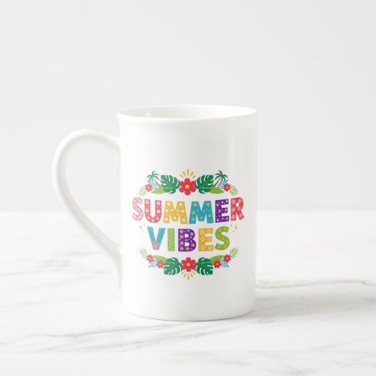 Summer Vibes Floral Design-54504 Hoodie Porselein Kop (Links)