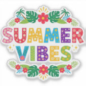 Summer Vibes Floral Design-54504 Hoodie Sticker (Voorkant)