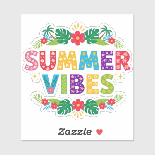 Summer Vibes Floral Design-54504 Hoodie Sticker (Vel)