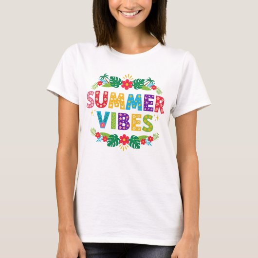 Summer Vibes Floral Design-54504 Hoodie T-shirt (Voorkant)
