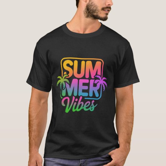 Summer Vibes Fun Retro Beach Vibe Graphic T-shirt (Voorkant)
