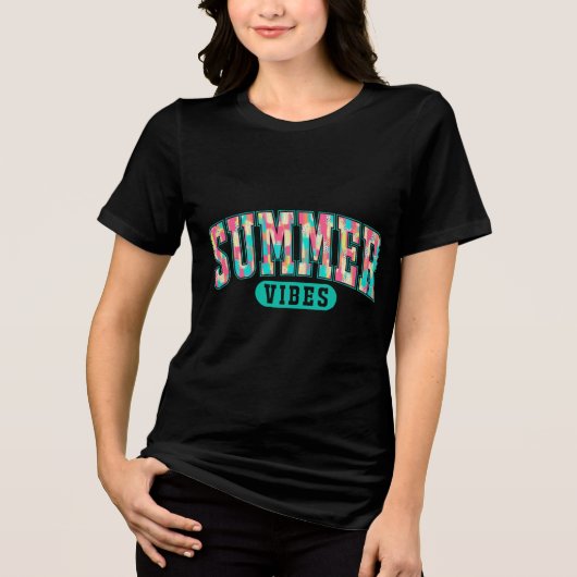 Summer Vibes | Fun Retro Sunshine | Beach Vacation Tri-Blend Shirt (Voorkant)
