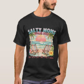 Summer Vibes Funny Salty Moms Beach Club Funny Bea T-shirt (Voorkant)