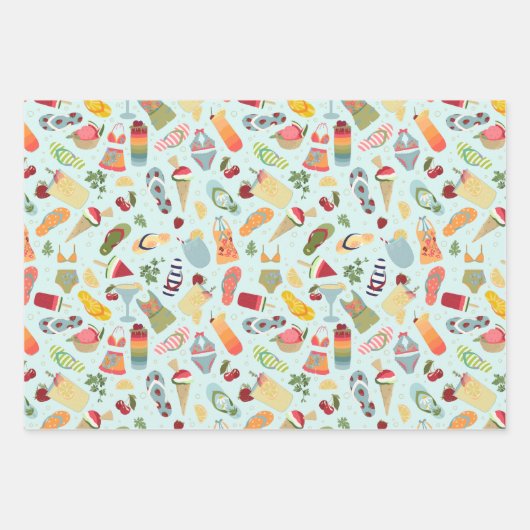 Summer Vibes Gift Wrap Inpakpapier Vel (Voorkant)