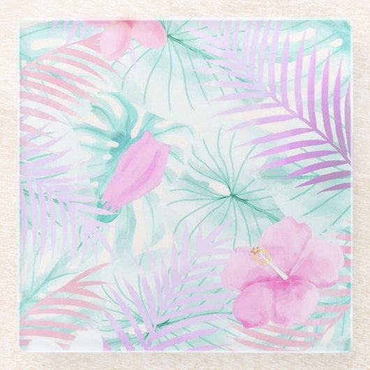 Summer Vibes Glazen Onderzetter (Voorkant)