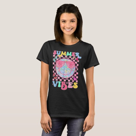 Summer Vibes Happy Face Summer Vibes kreeg mijn ge T-shirt (Voorkant volledig)