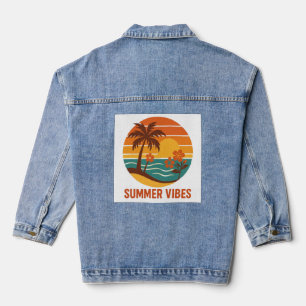 Summer Vibes - helder, tropisch en leuk ontwerp Denim Jacket