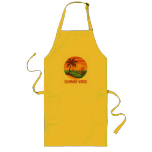Summer Vibes - helder, tropisch en leuk ontwerp Lang Schort