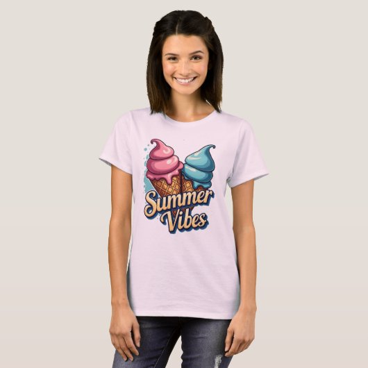 Summer Vibes Ice Cream Graphic T-shirt (Voorkant volledig)