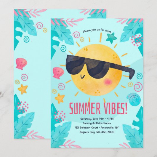 Summer Vibes Kaart (Voorkant / Achterkant)