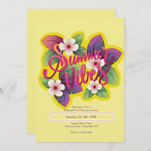 Summer Vibes Kaart (Voorkant / Achterkant)