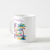 Summer Vibes Kleurrijke Palmbomen Ocean Personaliz Koffiemok (Voorkant links)