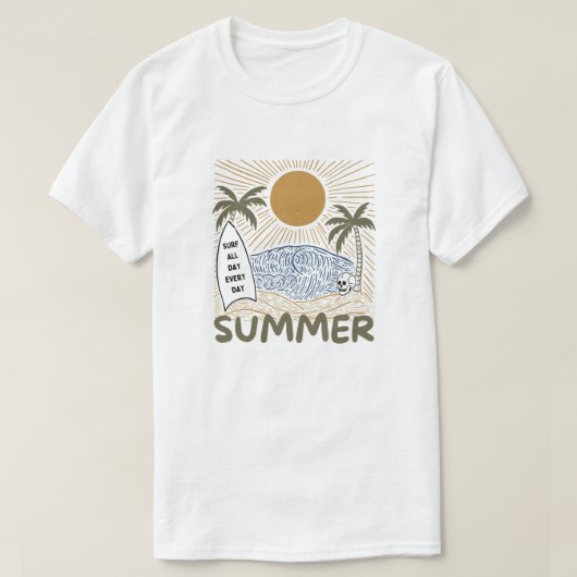 Summer Vibes Lineart T-shirt (Design voorkant)