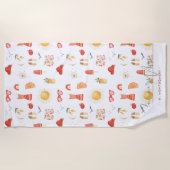 Summer Vibes | Monogram Boho Retro Summer Strandlaken (Voorkant)