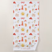 Summer Vibes | Monogram Boho Retro Summer Strandlaken (Voorkant)