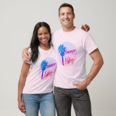 Summer Vibes Neon Palm Arty Slogan T-shirt (Unisex)