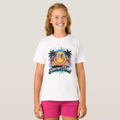 Summer Vibes Neon Smiley Face Kleurrijke Trendy T-shirt (Voorkant volledig)