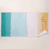 Summer Vibes | Ombre Beach Sun & Sand Monogram Strandlaken (Voorkant)