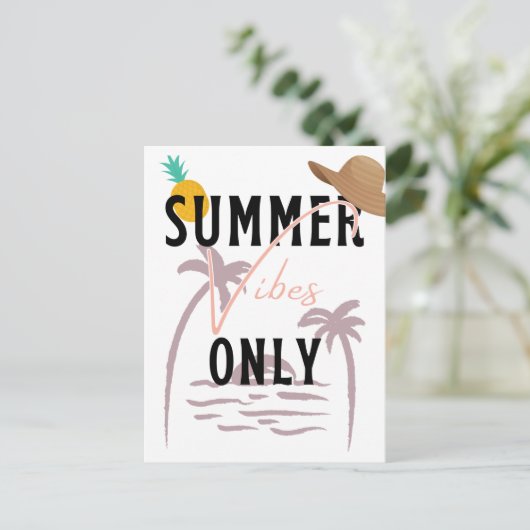 Summer Vibes only Beach Briefkaart (Staand voorkant)