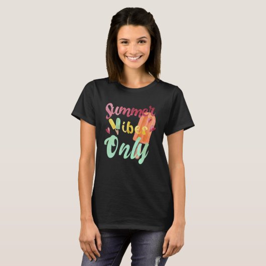 Summer Vibes only Summer Fruit Ice Cream Melon Lem T-shirt (Voorkant volledig)