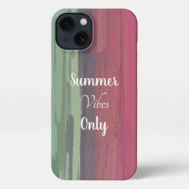 Summer Vibes only Typography Pink and Green iPhone 13 Hoesje