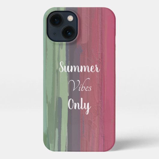 Summer Vibes only Typography Pink and Green iPhone Hoesje (Achterkant)