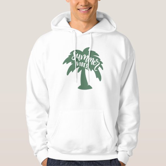 Summer Vibes Palm Tree Sun Beach Summer Hoodie (Voorkant)