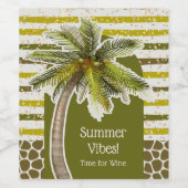 Summer Vibes Palm Tree Wijn Etiket (Enkel label)