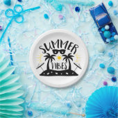Summer Vibes Palm Trees Beach Wedding Party Papieren Bordje (Feest)