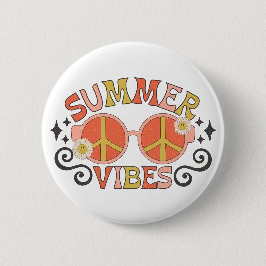 Summer Vibes Peace - zonnebril Ronde Button 5,7 Cm (Voorkant)