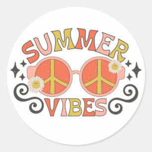 Summer Vibes Peace - zonnebril Ronde Sticker
