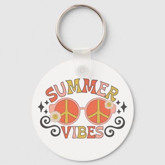 Summer Vibes Peace - zonnebril Sleutelhanger (Voorkant)