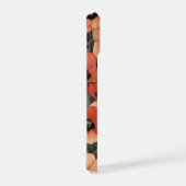 Summer Vibes Personalized Cute Floral Black Cat iPhone 15 Case (Rechterkant)