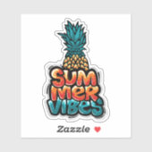 Summer Vibes Pineapple Vinyl Stickers (Vel)