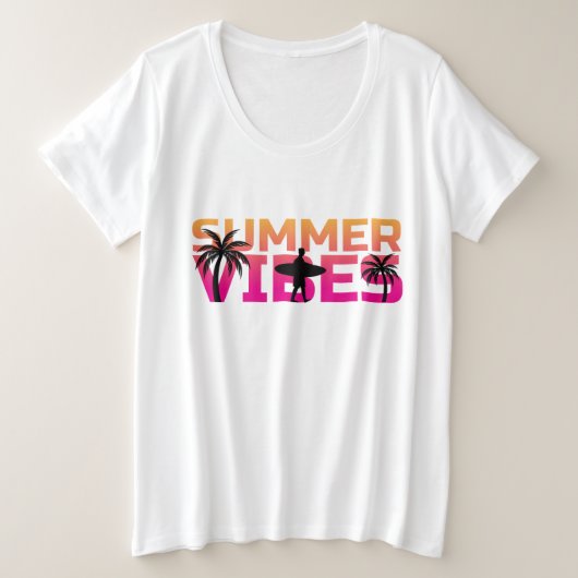 Summer Vibes Plus Size Grote Maat T-shirt (Design voorkant)