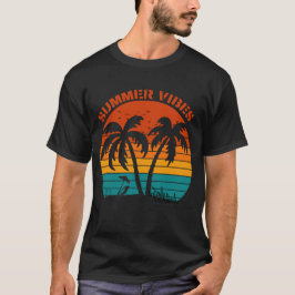 Summer Vibes Retro Beach T-shirt