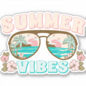 Summer Vibes Retro Boho Sticker (Voorkant)
