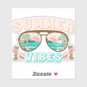 Summer Vibes Retro Boho Sticker (Vel)