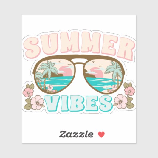 Summer Vibes Retro Boho Sticker (Vel)