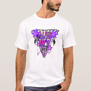 Summer Vibes Retro Hippie Leopard Tie kleurig T-shirt