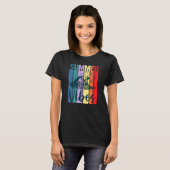 Summer Vibes Retro Sunset Ocean Wave Beach T-shirt (Voorkant volledig)