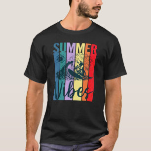 Summer Vibes Retro Surfer Ocean Wave Sun B T-shirt