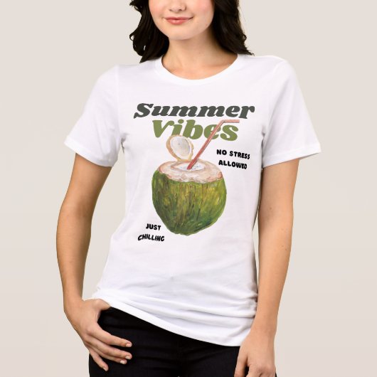 Summer Vibes Retro Tri-Blend Shirt (Voorkant)
